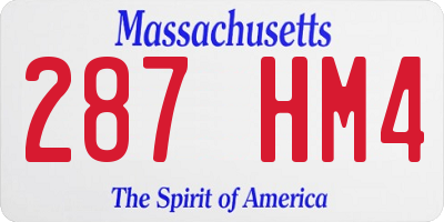 MA license plate 287HM4