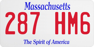 MA license plate 287HM6