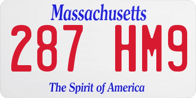 MA license plate 287HM9
