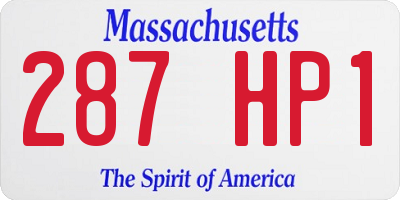 MA license plate 287HP1