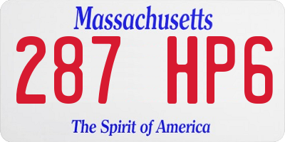 MA license plate 287HP6