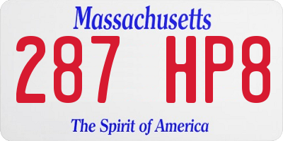 MA license plate 287HP8