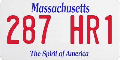 MA license plate 287HR1