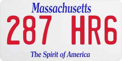 MA license plate 287HR6