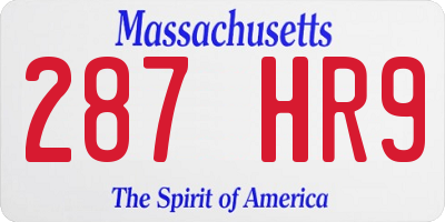 MA license plate 287HR9