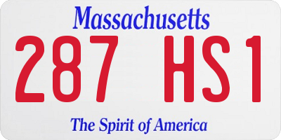 MA license plate 287HS1