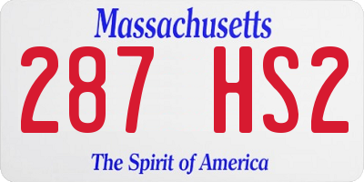 MA license plate 287HS2
