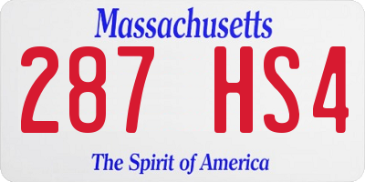 MA license plate 287HS4