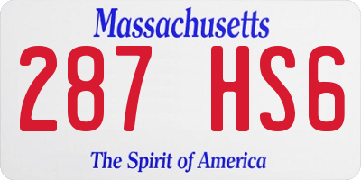MA license plate 287HS6