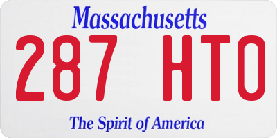 MA license plate 287HT0