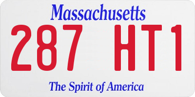 MA license plate 287HT1
