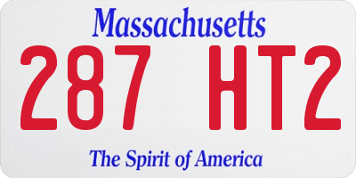 MA license plate 287HT2
