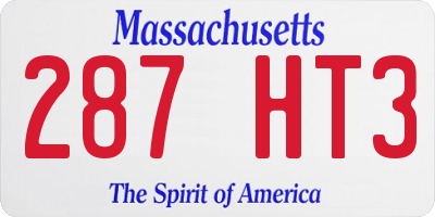 MA license plate 287HT3