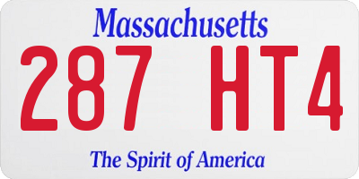 MA license plate 287HT4