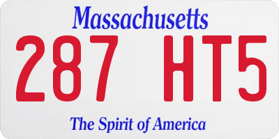 MA license plate 287HT5