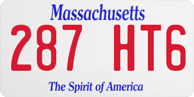 MA license plate 287HT6