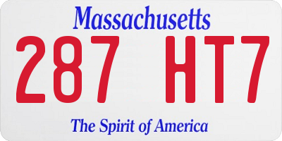MA license plate 287HT7