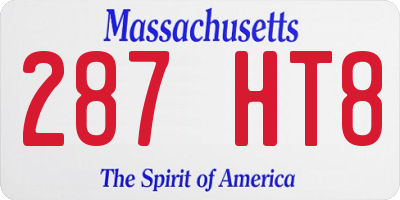 MA license plate 287HT8