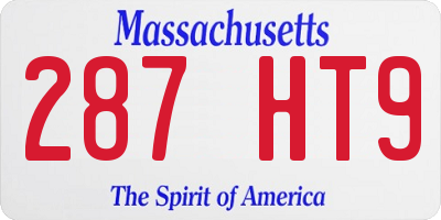 MA license plate 287HT9