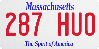 MA license plate 287HU0