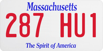 MA license plate 287HU1