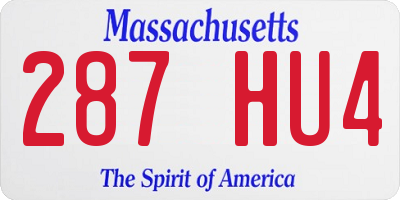 MA license plate 287HU4