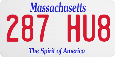MA license plate 287HU8