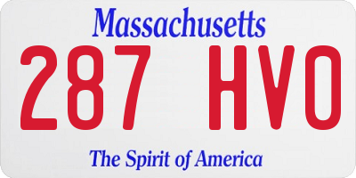 MA license plate 287HV0