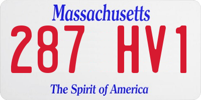 MA license plate 287HV1