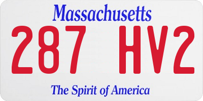 MA license plate 287HV2