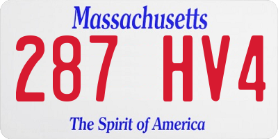 MA license plate 287HV4