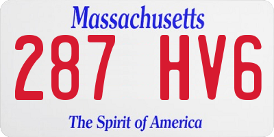 MA license plate 287HV6