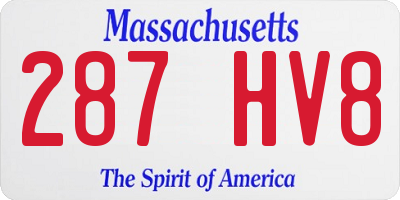 MA license plate 287HV8