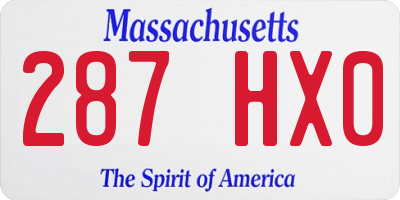 MA license plate 287HX0