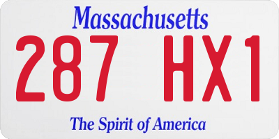 MA license plate 287HX1