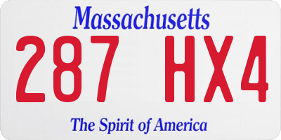 MA license plate 287HX4