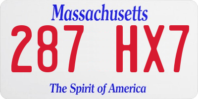 MA license plate 287HX7