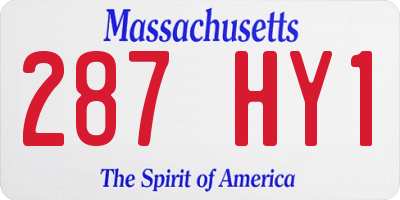 MA license plate 287HY1