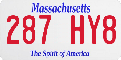 MA license plate 287HY8