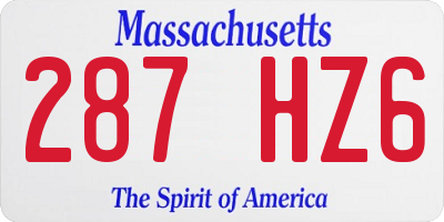 MA license plate 287HZ6