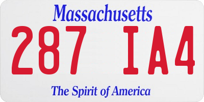 MA license plate 287IA4