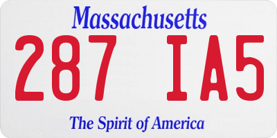 MA license plate 287IA5