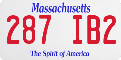 MA license plate 287IB2