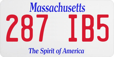 MA license plate 287IB5