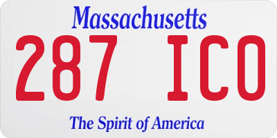 MA license plate 287IC0