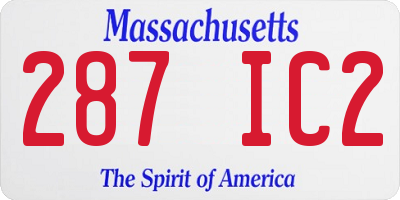 MA license plate 287IC2