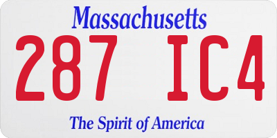MA license plate 287IC4