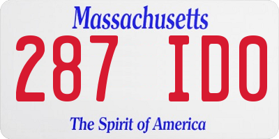 MA license plate 287ID0