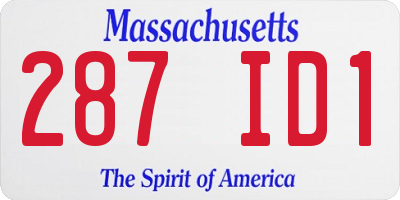MA license plate 287ID1