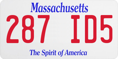 MA license plate 287ID5